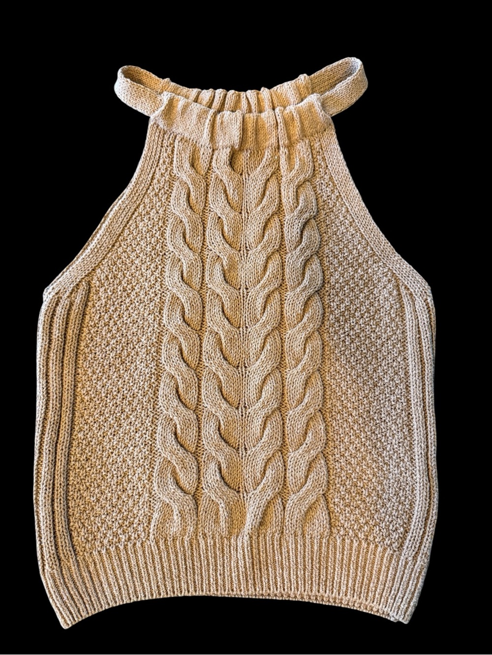 Pilcro Cream Cable-Knit Halter Tank Top